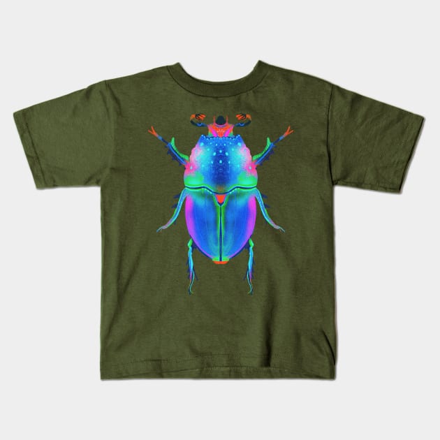 Aesthetic Beetle Painting Kids T-Shirt by rosiemoonart